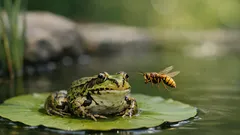 Teichfrosch frisst Hornissen: erstaunliche Studie zeigt, wie gut Amphibien Stiche wegstecken